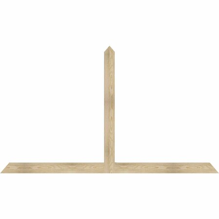 Ekena Millwork Portland Rough Sawn Timber Gable Bracket, Douglas Fir, 84"W x 49"H x 2"D x 4"F, 14/12 Pitch GBW084X49X0204POR00RDF